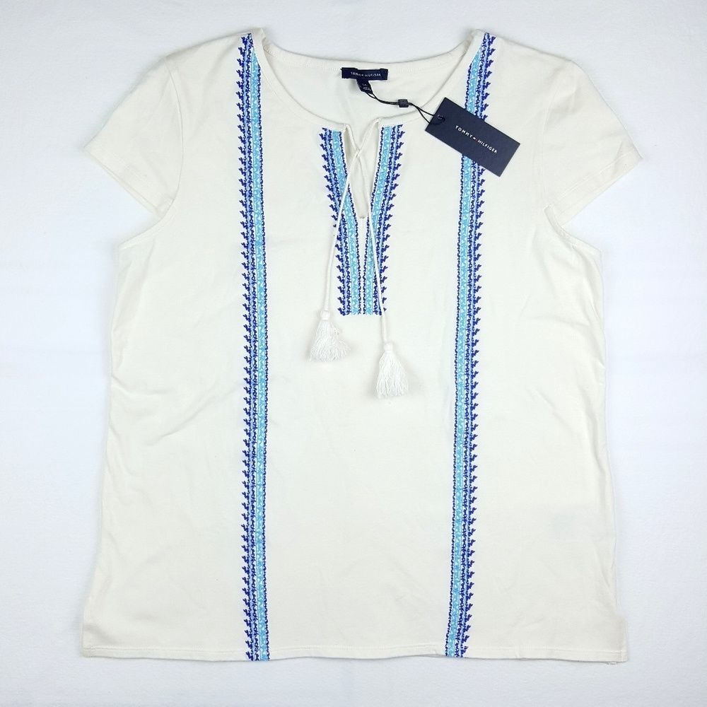 Tommy Hilfiger Women's Embroidered Peasant Shirt